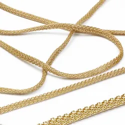 tela chata em alum�nio 06mm fio 0,30 para montagem de bijuterias dourado claro. 2 metro.